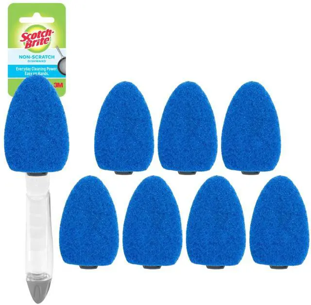 Main image of Non-Scratch Dishwand Kit, 1 Wand & 7 Refill Pads