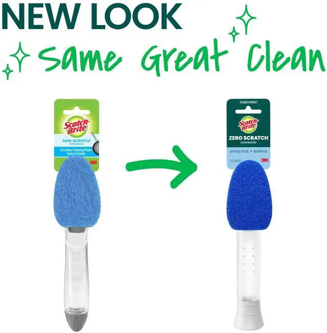 Alt view image 2 of 7 - Zero Scratch Dishwand, Dishwasher-Safe Scrub Wand with Built-in Scraper, Gentle Scrubbing Power, Stands Upright, 1 Pack