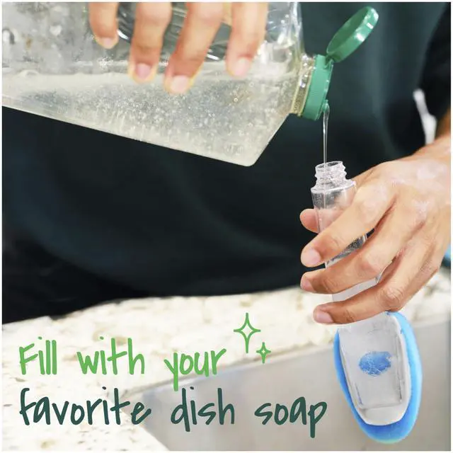 Alt view image 6 of 7 - Zero Scratch Dishwand, Dishwasher-Safe Scrub Wand with Built-in Scraper, Gentle Scrubbing Power, Stands Upright, 1 Pack