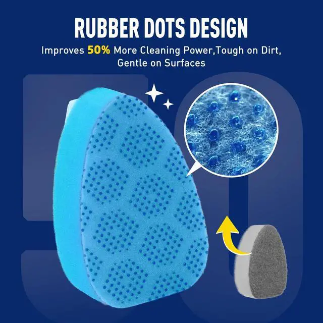 Alt view image 3 of 7 - Scrub Dots Dishwand Refills for Scotch-Brite Dishwand, Non Scratch Scrubber Replacement Sponge Head, Heavy Duty Dish Wand Brush Refill, Dish Soap Washing Pads for Nonstick Glass, Tubs, Sink Cleaning