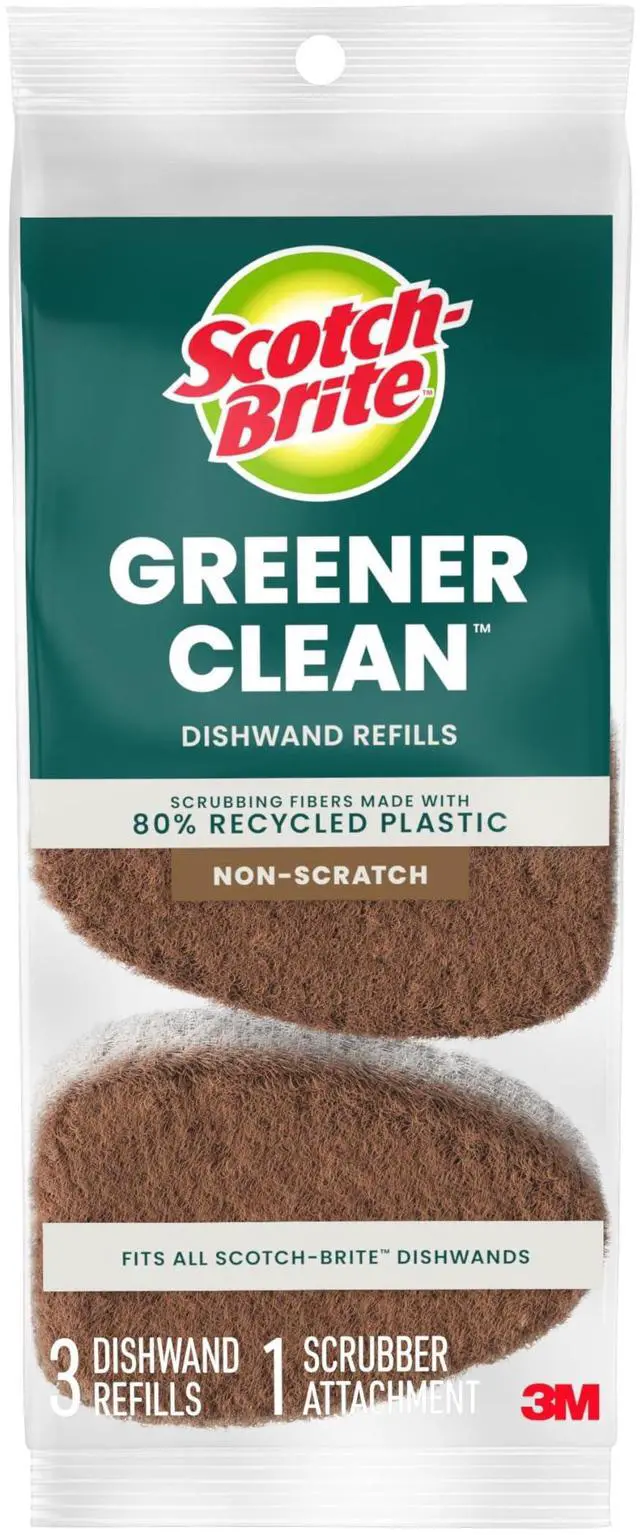 Main image of Greener Clean, Non-Scratch Dishwand Refills, Fits All Scotch-Brite Dishwands, 3 Count