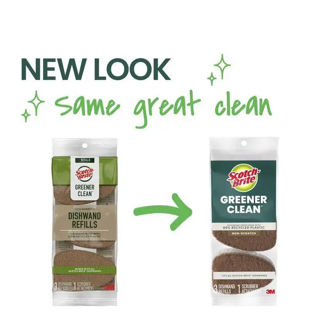 Alt view image 2 of 7 - Greener Clean, Non-Scratch Dishwand Refills, Fits All Scotch-Brite Dishwands, 3 Count