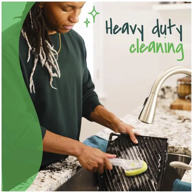 Alt view image 4 of 7 - Heavy Duty Dishwand Kit, Includes 1 Wand & 7 Refill Pads, Keep Hands Out of the Mess