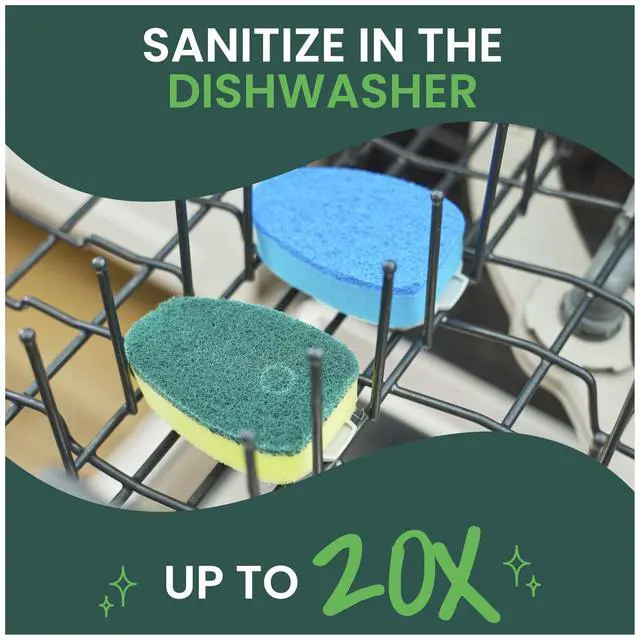 Alt view image 5 of 7 - Heavy Duty Dishwand Kit, Includes 1 Wand & 7 Refill Pads, Keep Hands Out of the Mess
