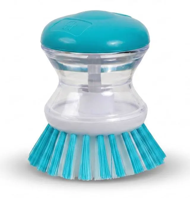 Main image of Soap Dispensing Palm Brush, Blue, Easy-Fill Scrubber for Kitchen & Home Cleaning, Pack of 1