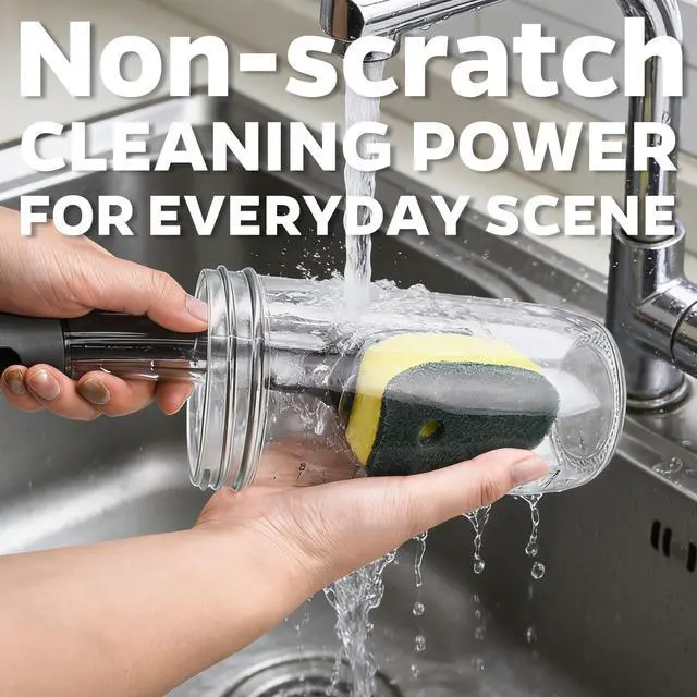 Alt view image 3 of 7 - Sponge Dishwand Brush Refills for Scotch-Brite Dishwand - 10 Pack Dish Soap Non-Scratch Brush Refills for Nonstick Pots and Pans, Glass & TubsGreen