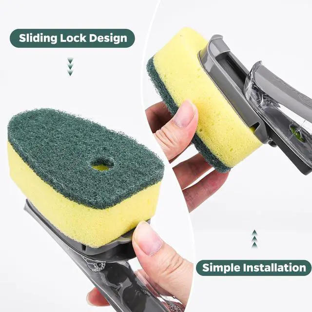 Alt view image 7 of 7 - Sponge Dishwand Brush Refills for Scotch-Brite Dishwand - 10 Pack Dish Soap Non-Scratch Brush Refills for Nonstick Pots and Pans, Glass & TubsGreen