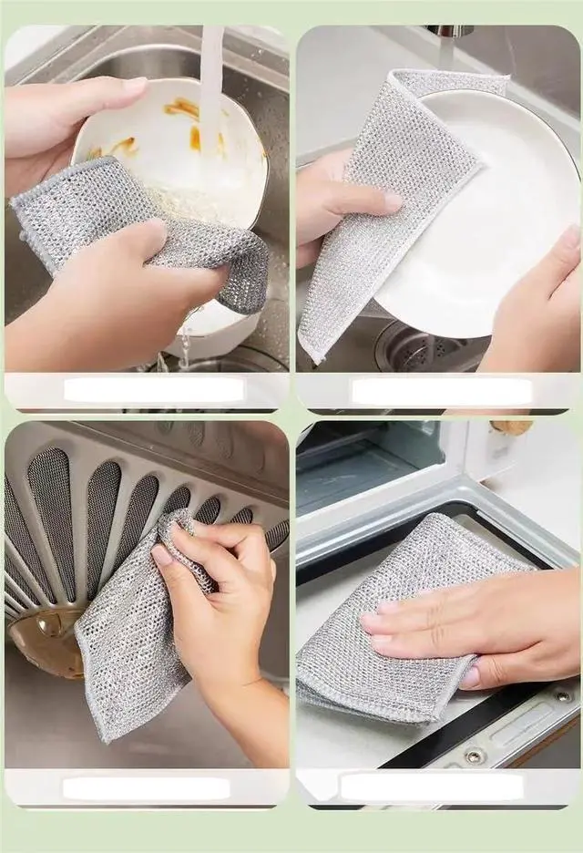 Alt view image 4 of 6 - Kitchen Dish Soap Dispenser with Sponge Holder, 5-in-1 Countertop Soap Pump Dispenser, Soap Dispenser for Kitchen Sink with 3-Packs Wire Dishwashing Rag