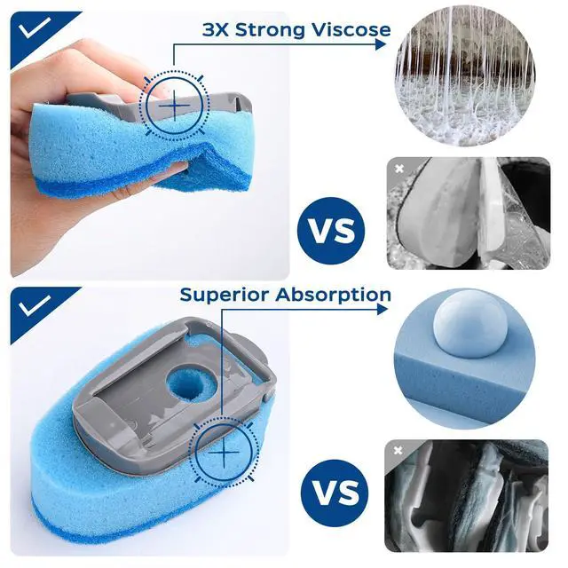 Alt view image 5 of 7 - Sponge Dishwand Brush Refills for Scotch-Brite Dishwand - 10 Pack Dish Soap Non-Scratch Brush Refills for Nonstick Pots and Pans, Glass & TubsBlue