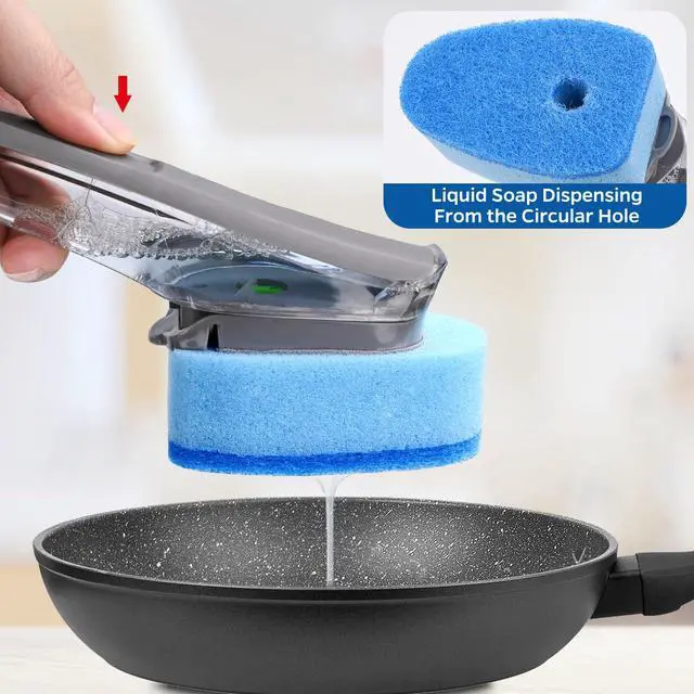 Alt view image 7 of 7 - Sponge Dishwand Brush Refills for Scotch-Brite Dishwand - 10 Pack Dish Soap Non-Scratch Brush Refills for Nonstick Pots and Pans, Glass & TubsBlue