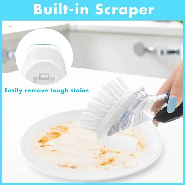 Alt view image 4 of 7 - Dish Brush Refill, 4 Pack Dish Brush Replacement Head for OXO Dish Brush, Brush Dispenser Refill Fits Soap Dispensing Handle