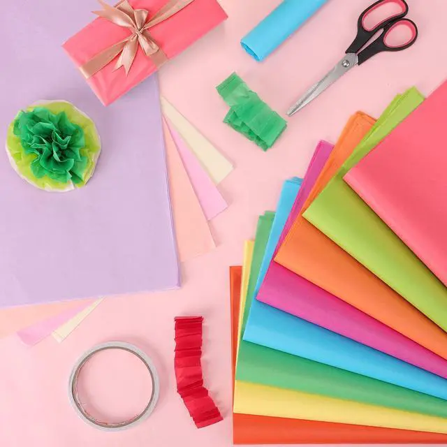 Alt view image 5 of 7 - 400 Sheets Tissue Paper, 20 Colors 10" X 14" Tissue Papers for Gift Bags Birthday Party Flower Decoration, Colored Tissue Paper Bulk for Packaging