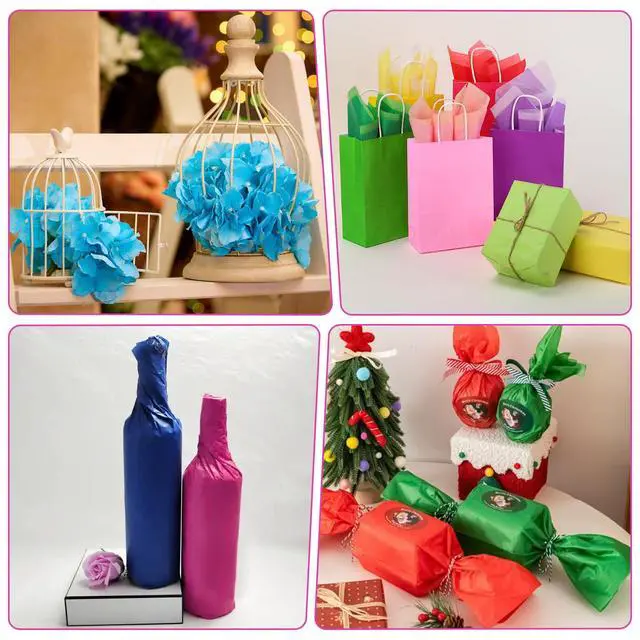Alt view image 7 of 7 - 400 Sheets Tissue Paper, 20 Colors 10" X 14" Tissue Papers for Gift Bags Birthday Party Flower Decoration, Colored Tissue Paper Bulk for Packaging