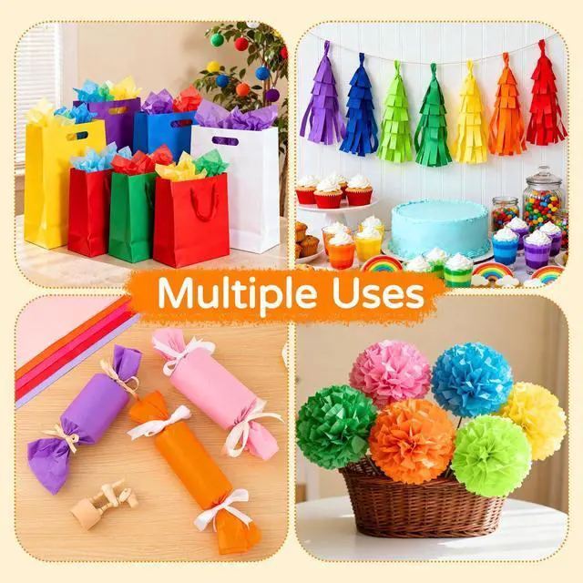 Alt view image 4 of 7 - 360 Sheets Tissue Paper for Gift Bags, 11.5" x 8" 36 Colors Acid Free Tissue Paper Bulk for Crafts, Small Gift Wrapping, Decorative, Art Rainbow for Floral Birthday Party Festival