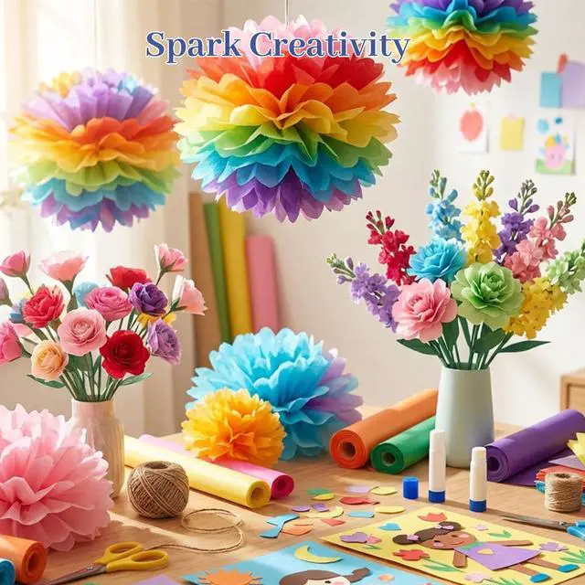 Alt view image 3 of 7 - 120 Sheets Tissue Paper, 20x14 Inch Gift Wrapping Paper Bulk for DIY Crafts Gift Box Wrapping 20 Colors