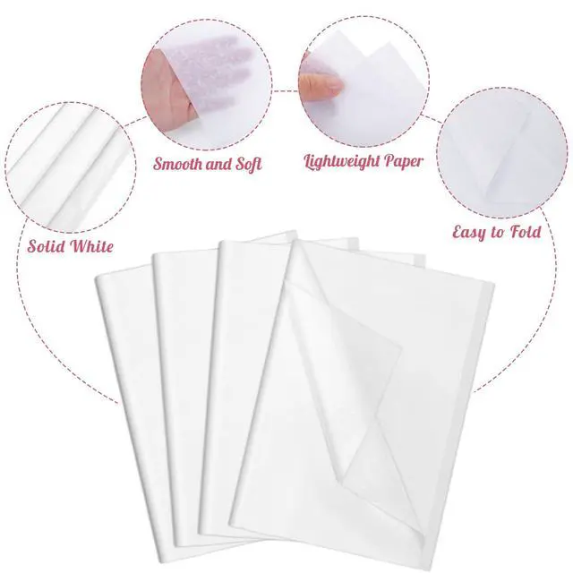 Alt view image 3 of 7 - 160 Sheets White Tissue Paper Bulk 14 X 20 Inches Wrapping Tissue Paper for Gift Bags Bouquet Packaging DIY Crafts Weddings Baby Shower Birthday Small Business