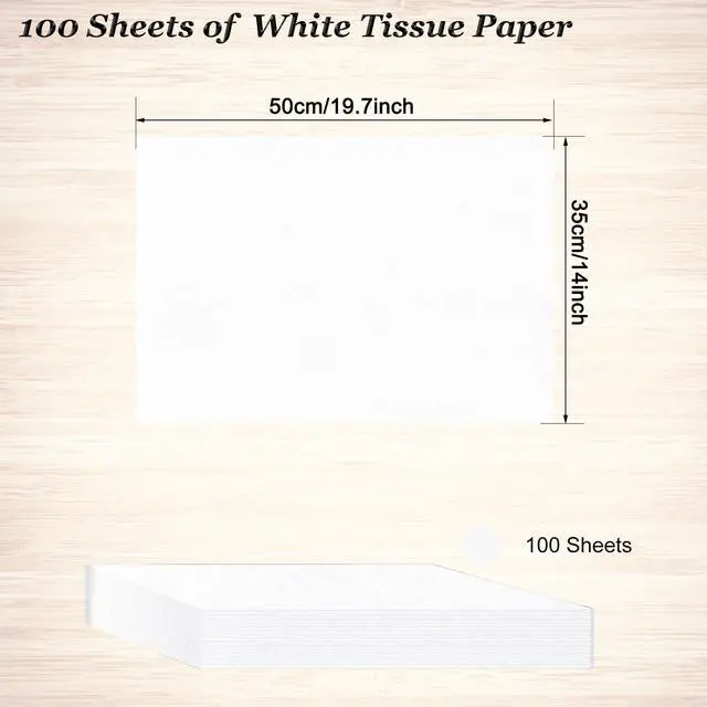 Alt view image 4 of 7 - 100 Sheets White Tissue Paper 14 x 20 Inches Recyclable White Wrapping Paper Bulk for Weddings Birthday DIY Project Festival Wrapping Crafts Decor