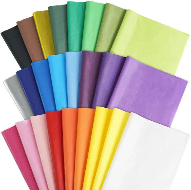 Main image of 150 Sheets Colored Tissue Paper, 20X14 inch Christmas Tissue Paper for Gift Bags,Gold Silver Red Green Yellow White Black Gift Wrapping(25 Colors)