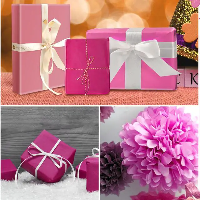 Alt view image 7 of 7 - 30 Sheets Pink Tissue Paper for Gift Bags, Assorted Pink Tissue Paper Wrap Bulk for Decoration Weddings Birthday DIY Project Valentine's Day Christmas Wrapping Crafts Decor, 14 X 20 Inches