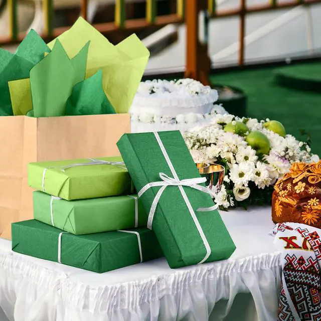 Alt view image 6 of 6 - 60 Sheets Green Tissue Paper Multicolor Tissue Paper Bulk Gift Wrapping for DIY Art Craft Floral Birthday Baby Shower Party Festival