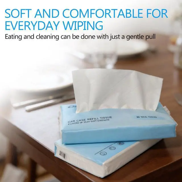 Alt view image 5 of 7 - Car Tissues, 8 Packs x 30 Sheets (240 Total), 4-Ply Ultra Soft Facial Tissues, Compact Travel Size, Fits Cup Holder & Visor, Car, Home & Travel Use (1 Count (Pack of 8))