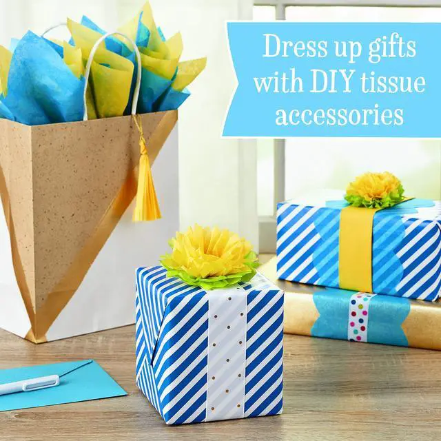 Alt view image 3 of 7 - Tissue Paper, 120 Sheets (Classic Rainbow, 8 Colors) for Birthdays, Mother's Day, Graduation, Gift Wrap, Crafts, DIY Paper Flowers, Tassel Garland and More