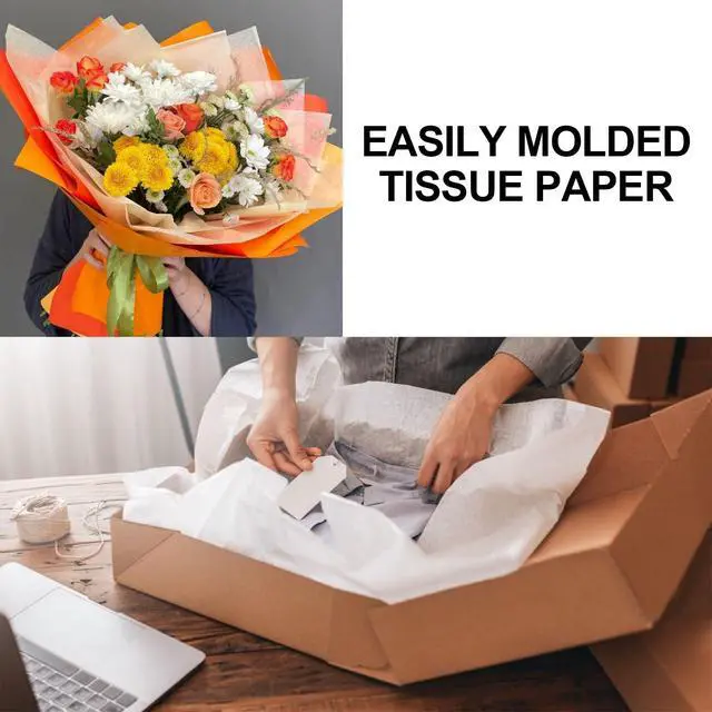 Alt view image 4 of 7 - 140 Sheets White Tissue Paper, 14 x 20 Inches Tissue Paper Bulk, Wrapping Tissue Papers for Weddings Birthday DIY Project Arts Craft Decor