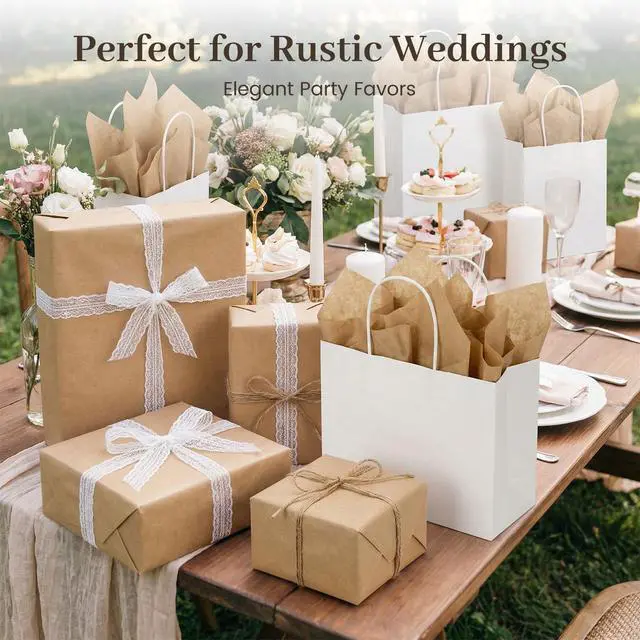 Alt view image 2 of 7 - 120 Sheets Brown Tissue Paper Bulk, 14 x 20 Inch Gift Wrapping Kraft Paper for DIY Crafts Holiday Decor Birthday Party Supplies Rustic Art Project