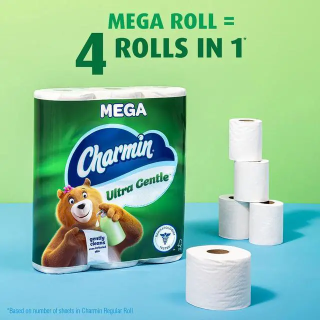 Alt view image 5 of 7 - Ultra Gentle Toilet Paper, 9 Mega Rolls, 231 Sheets Per Roll