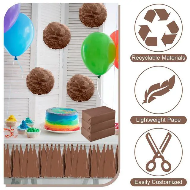 Alt view image 3 of 7 - 60 Sheets Brown Tissue Paper Bulk, Gift Wrapping Tissue Paper for Packaging 14 x 20 Inch Art Crafts for Gift Bags Decorative Floral Wedding Birthday Party Decor