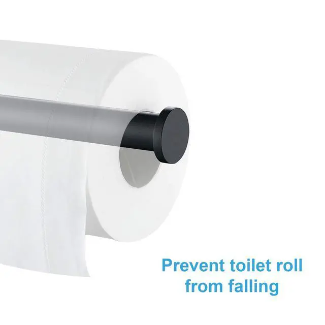 Alt view image 5 of 7 - Matte Black Toilet Paper Holder SUS304 Stainless Steel, Modern Round Tissue Roll Holders Wall Mount, Toilet Paper Roll Dispenser Bathroom 5 inch TP Holder for Kitchen Washroom