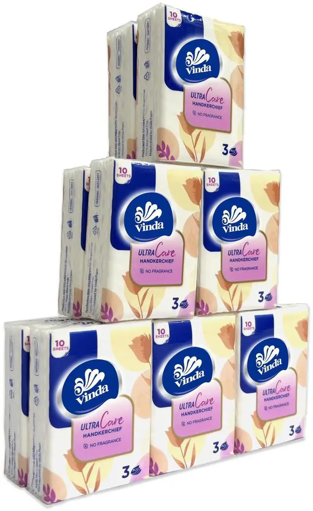 Main image of 3-Ply Mini Ultra Care Pocket Tissues, Portable Series Facial Tissue, Travel Size for Use in All Occasions (12 Packs of 10 Tissues)