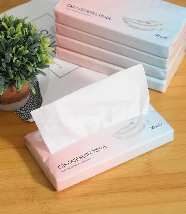 Alt view image 4 of 7 - Car Tissue Refills 300 Sheets Facial Tissues Refills for Car Visor Tissue Holder, Travel Tissue Tubes Box Container Perfect Fit for Car Cup Holder