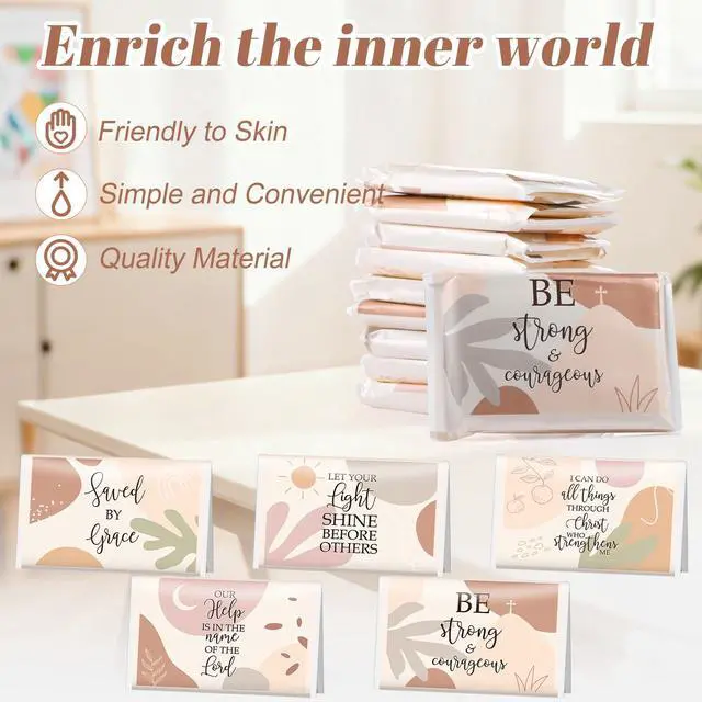 Alt view image 4 of 7 - 10 Pack Inspirational Christian Pocket Tissues Travel Size 3 Ply Small Boho Facial Purse Tissues Individual 80 Sheets Bible Verse Religious Church Welcome Gift Party Favor