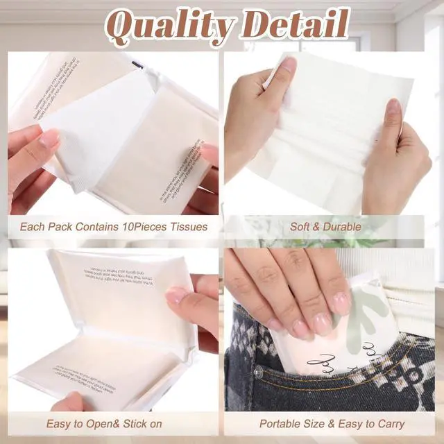 Alt view image 3 of 7 - 10 Pack Inspirational Christian Pocket Tissues Travel Size 3 Ply Small Boho Facial Purse Tissues Individual 80 Sheets Bible Verse Religious Church Welcome Gift Party Favor