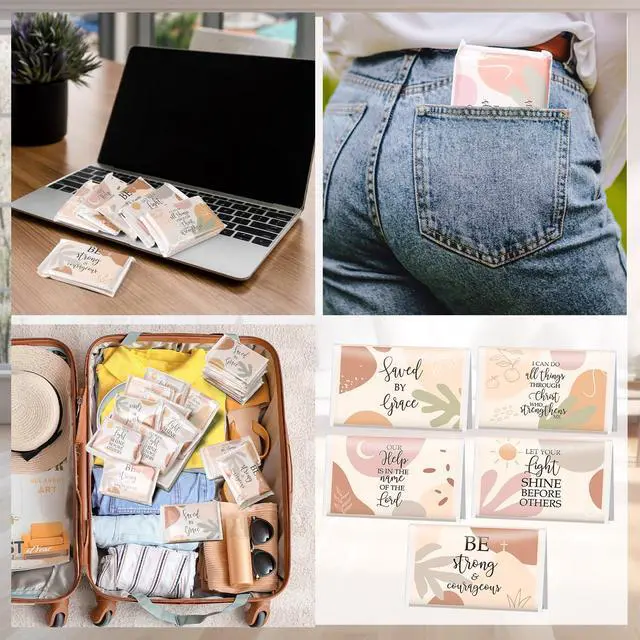 Alt view image 6 of 7 - 10 Pack Inspirational Christian Pocket Tissues Travel Size 3 Ply Small Boho Facial Purse Tissues Individual 80 Sheets Bible Verse Religious Church Welcome Gift Party Favor