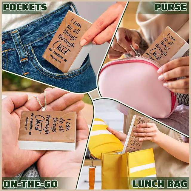 Alt view image 7 of 7 - 50 Pack Christian Pocket Tissues Bible Verse Travel Packs Bulk 500 Sheet Small Tissues Pocket Packs 3 Ply Mini Travel Size Individual Religious Party Favor