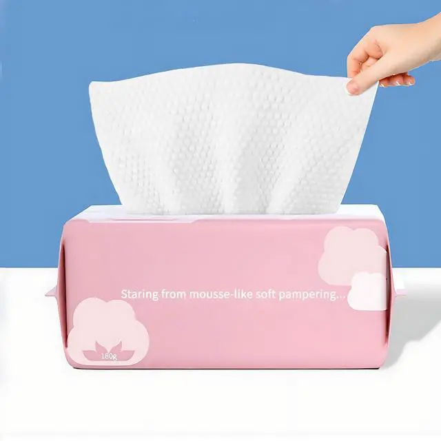 Main image of Disposable Face Towel Face Cloths for Washing Soft Cotton Dry Wipes Facial Cloths Towelettes for Washing and Drying, 100 Count Facial Tissue for Cleansing, Skincare and Makeup Remover