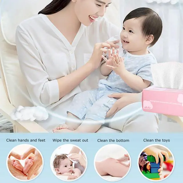 Alt view image 5 of 7 - Disposable Face Towel Face Cloths for Washing Soft Cotton Dry Wipes Facial Cloths Towelettes for Washing and Drying, 100 Count Facial Tissue for Cleansing, Skincare and Makeup Remover