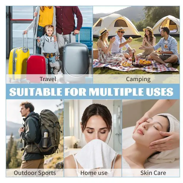 Alt view image 6 of 7 - Compressed Towels, Large Size Disposable Face Compressed Towel, 30 PCS Ultra Soft Portable Washcloths Tablets Reusable for Travel, Camping, Hiking, Sport, Beauty, Home Hand Cloths, Outdoor