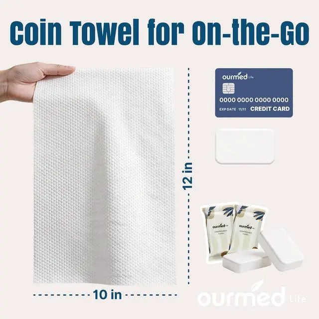 Alt view image 2 of 7 - Mini Compressed Towel Tablets, Disposable Washcloths, Individually Wrapped Mini Tablets, Expands with Water, Soft & Lint-Free, 12 x 10 Inch, Travel Size (56 Count)