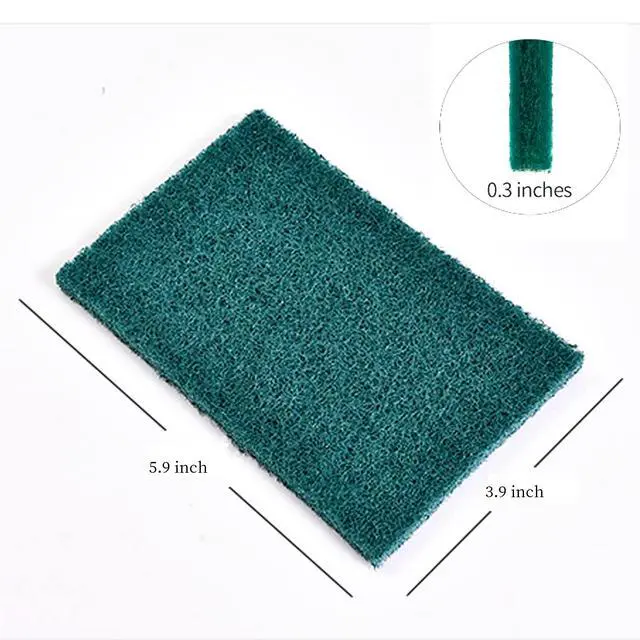 Alt view image 2 of 7 - Heavy Duty Scour Pads Sponge Dish Scrubber Non-Scratch Green Reusable Household Scrub Pads for Kitchen and Dish Cleaning Tool (12Pcs)