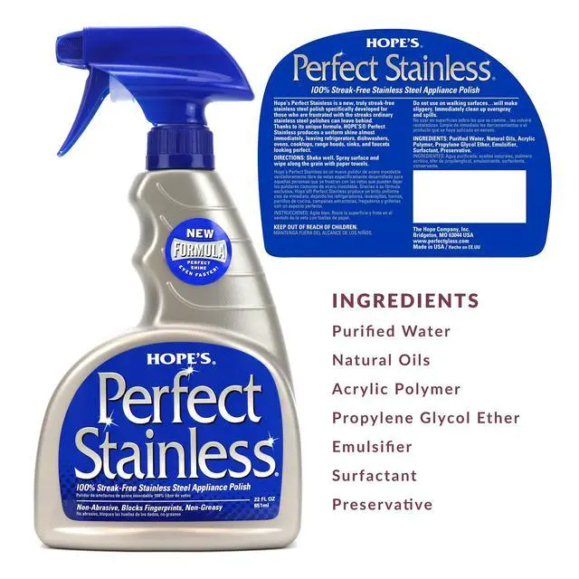 Alt view image 2 of 6 - Perfect Stainless Steel Cleaner and Polish, 22-Ounce, Streak-Free Self-Polishing Formula, Blocks Fingerprints, 1 Pack