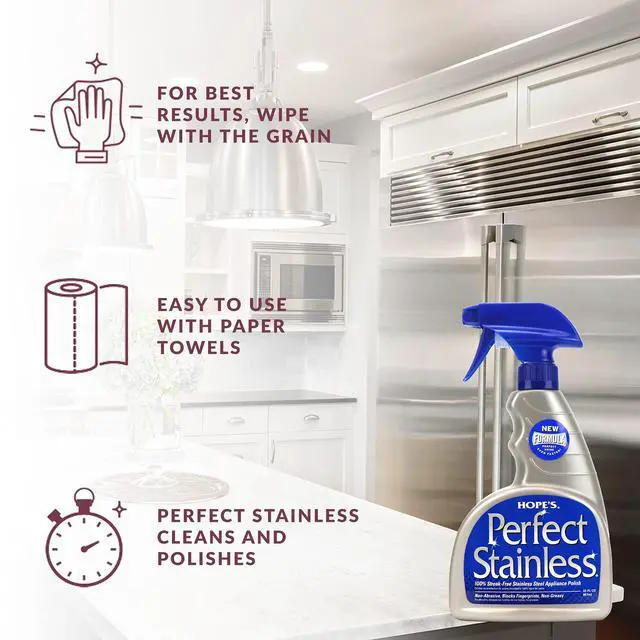 Alt view image 6 of 6 - Perfect Stainless Steel Cleaner and Polish, 22-Ounce, Streak-Free Self-Polishing Formula, Blocks Fingerprints, 1 Pack