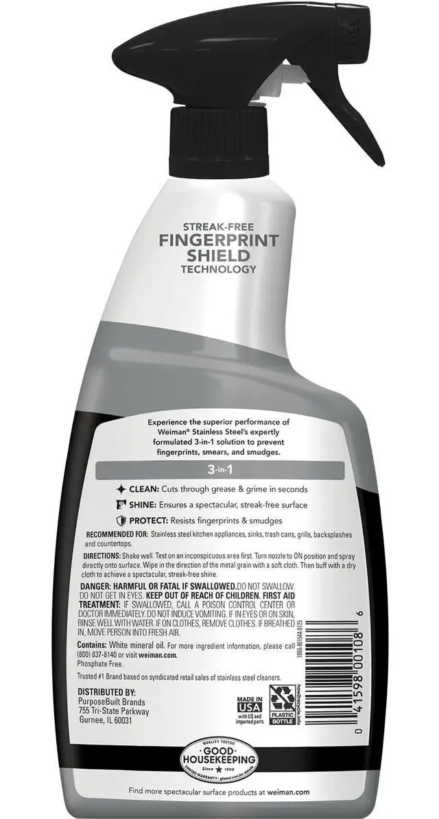 Alt view image 2 of 7 - Stainless Steel Cleaner & Polish, Anti Fingerprint Spray Stainless Steel Cloth, Water Spots & Grease, No Streaks or Residue, Safe for Metal Polish, Chrome, Appliances, Fridge, Sinks & Grills