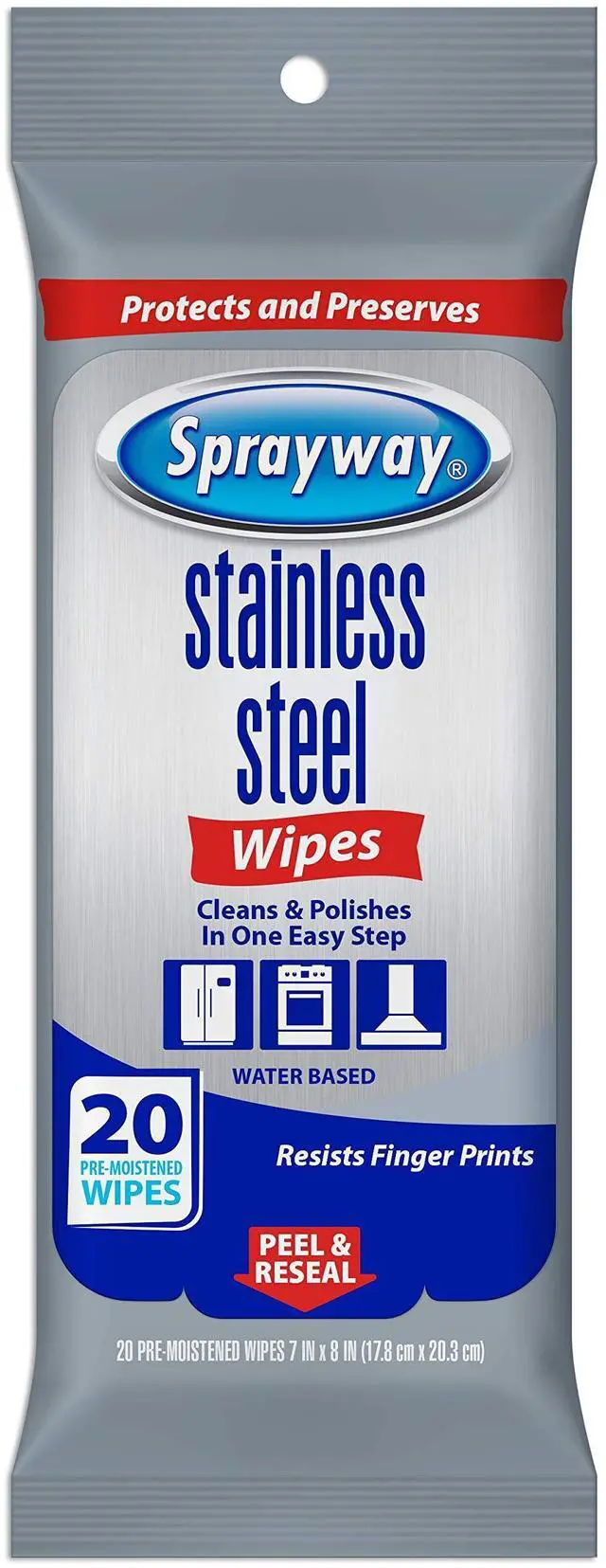 Main image of Stainless Steel Wipes, Water Based, Pack of 20 (SW5012R)