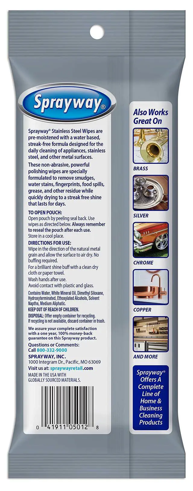 Alt view image 2 of 5 - Stainless Steel Wipes, Water Based, Pack of 20 (SW5012R)