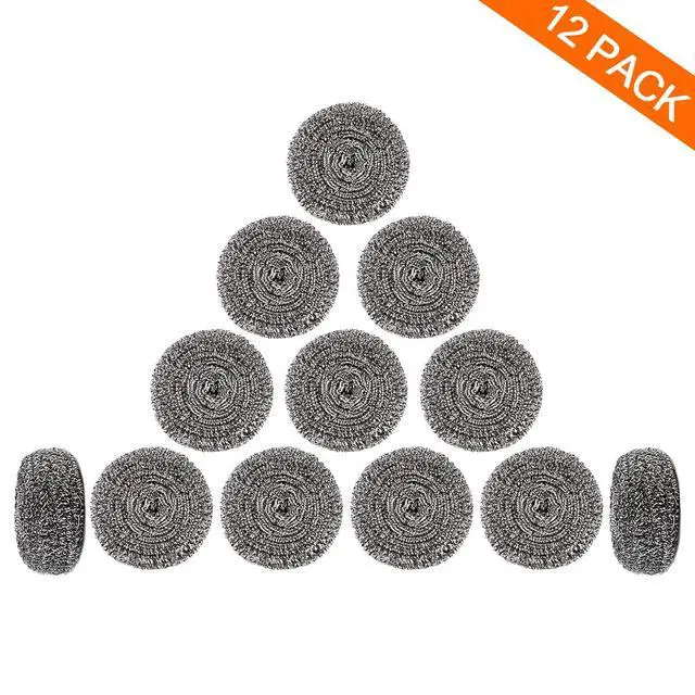Alt view image 7 of 7 - 12Pack Upgraded Steel Wool Scrubbers - Premium Stainless Steel Scrubber, Metal Scouring Pads, Steel Wool Pads, Kitchen Cleaner, Heavy Duty Cleaning Supplies - Especially for Tough Cleaning