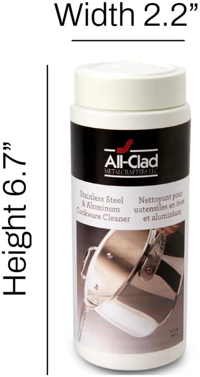Alt view image 5 of 5 - Specialty Powder Stainless Steel Cleaner and Polish 12 Ounce Pots and Pans, Cookware White