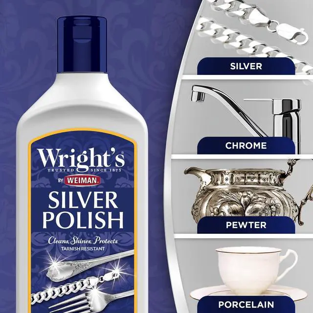 Alt view image 4 of 4 - Silver Cleaner and Polish - 7 Ounce - Ammonia Free - Use on Silver, Jewelry, Antique Silver, Gold, Brass, Copper and Aluminum